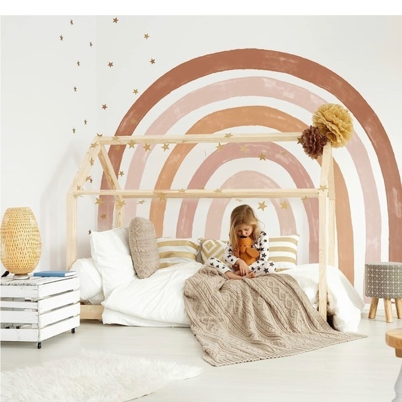 Rainbow Wall Decal 94.5 x 82.7 Inch Large Boho Vinyl Nursery Decor Peel & Stick - Picture 3 of 5